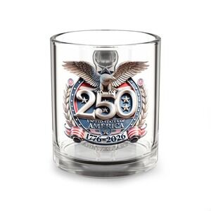 USofA 250th Semiquincentennial Anniversary | 1776 - 2026 | 10oz Clear Glass Mug